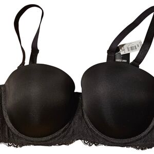 Torrid Black Lace Lightly Lined Strapless Bra